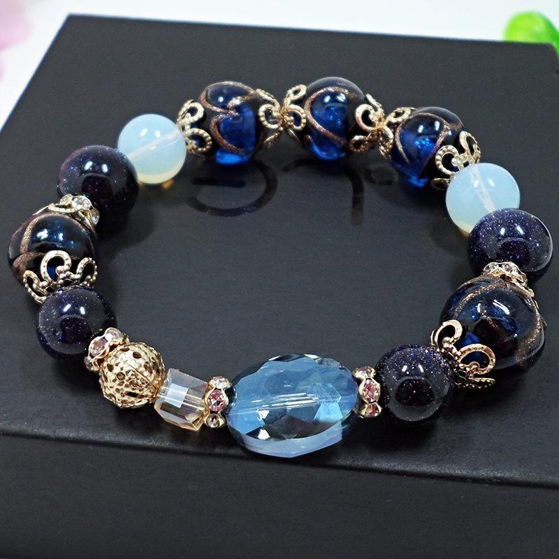VÒNG TAY ĐÁ PHONG CÁCH FANTASY LAPIS LAZULI CÁ TÍNH TRẺ TRUNG TẶNG KÈM HỘP GẤM CAO CẤP