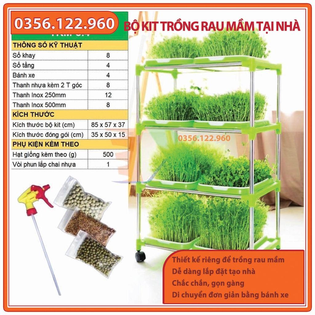 Khung/kệ trồng rau mầm có bánh xe - loại 5 tầng để 10 khay