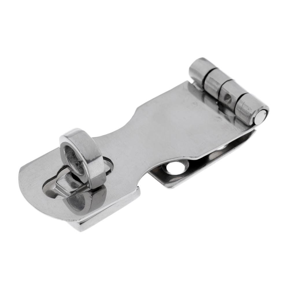 2x Heavy Duty Marine Stainless Steel Safety Swivel Lock Hasp Latch 6.5cm