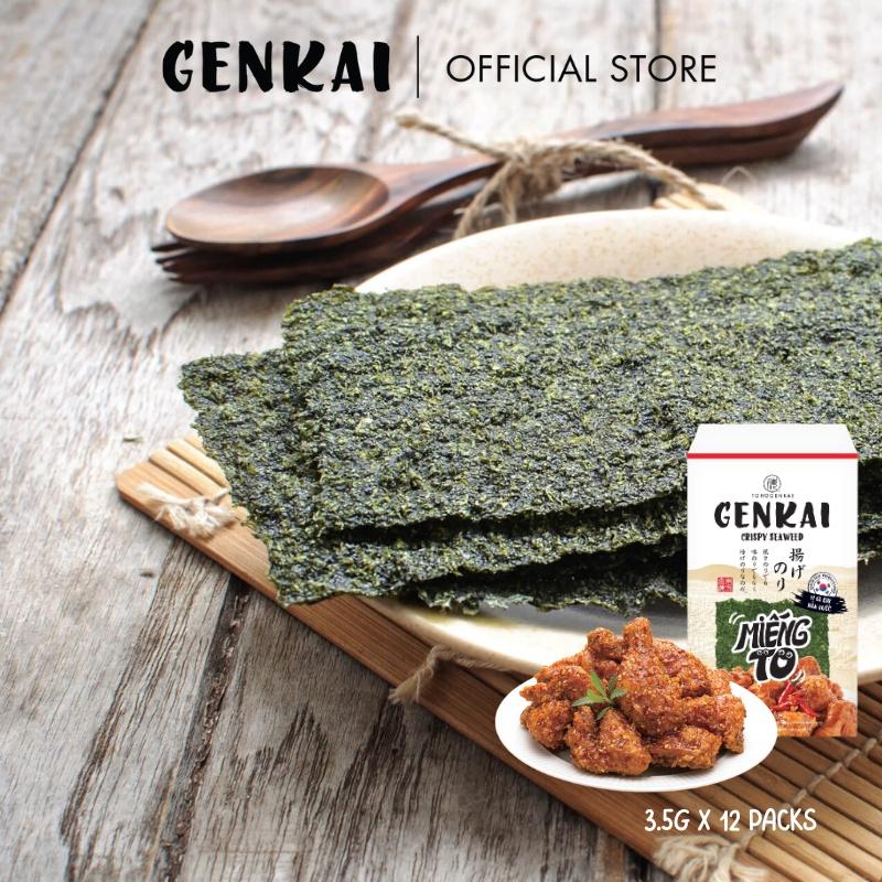 Snack Tảo Biển Siêu Giòn GENKAI Vị Gà Cay Hàn Quốc 42g  (3.5g x 12 gói)