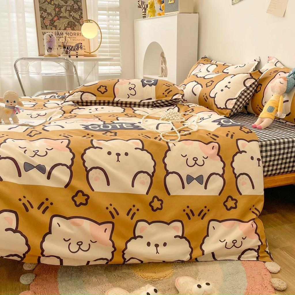 Bộ Chăn Ga Gối Cotton Poly - Gấu Nâu