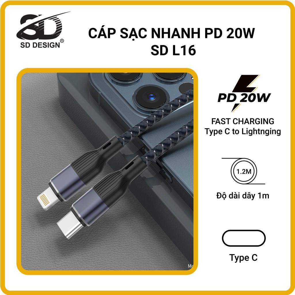 Cáp sạc nhanh công nghệ Power Delivery 20W L16 Sạc nhanh, an toàn, bền bỉ, chắc chắn