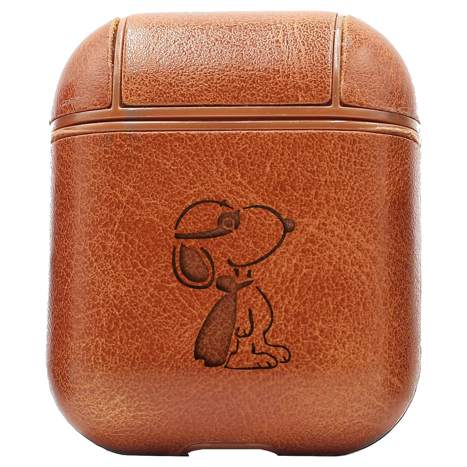 Bao Da Cover Apple Airpods 1 / 2 Premium  Khắc Hình Chó Snoopy Icon