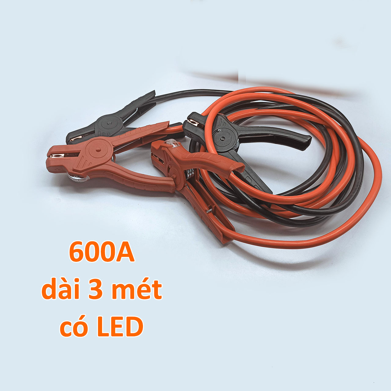 Dây câu bình ắc quy 600A dài 3m kẹp cách điện có LED