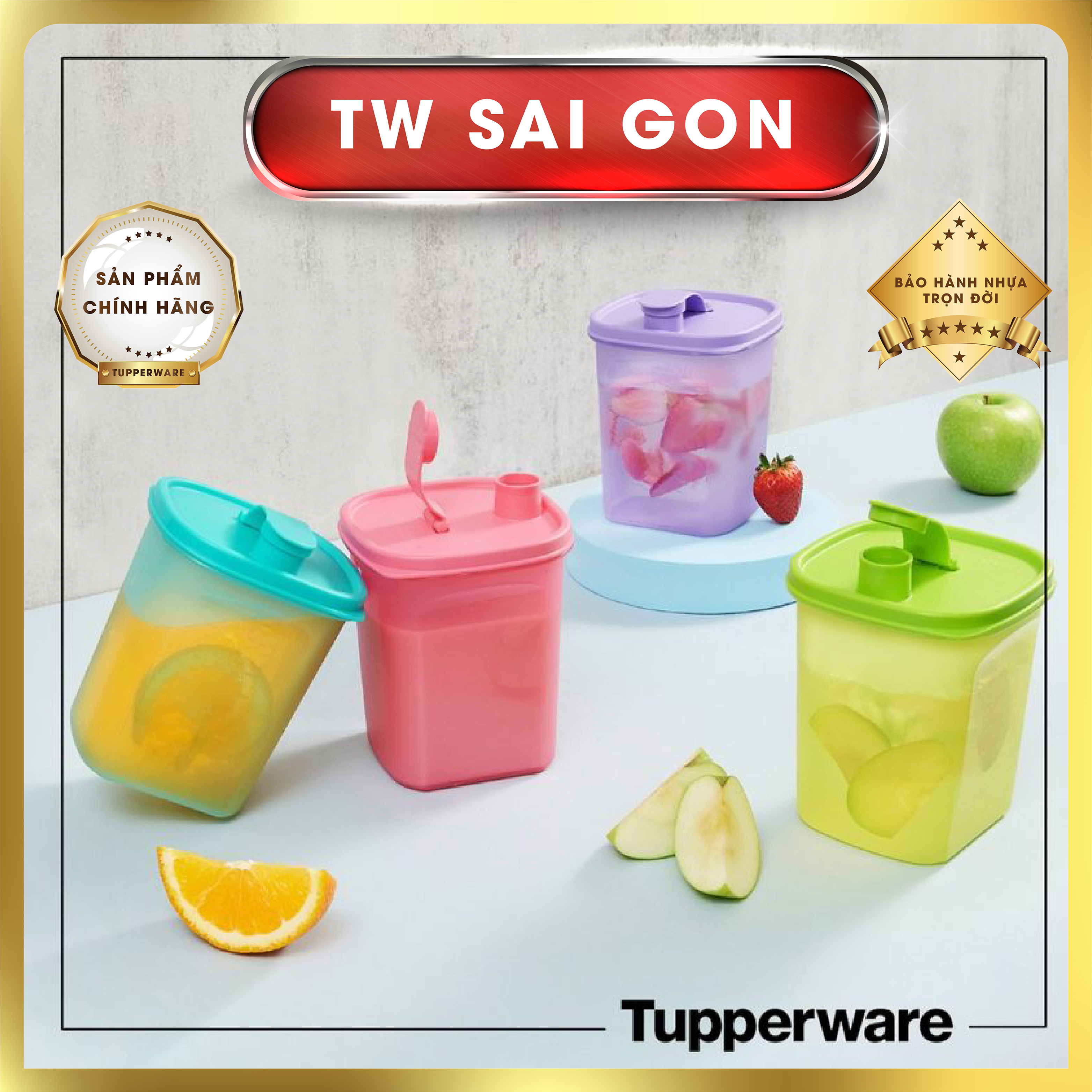 Bình nước Tupperware Slim Line Pitcher 1L (1 Bình)