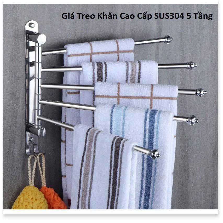 Giá Treo Khăn Cao Cấp SUS304 5 Tầng Gia Dụng SG