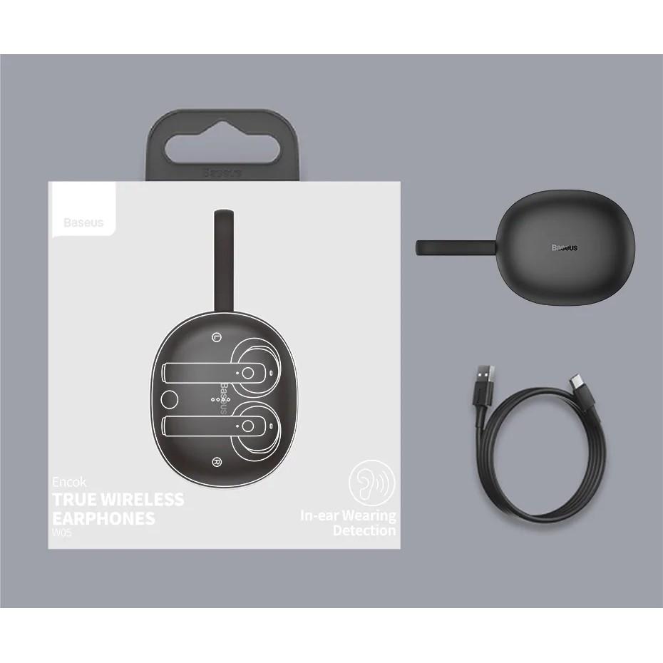 Tai nghe đôi True Wireless Baseus W05 Encok Earphones - âm thanh cực hay (trắng) - Hàng Chính Hãng