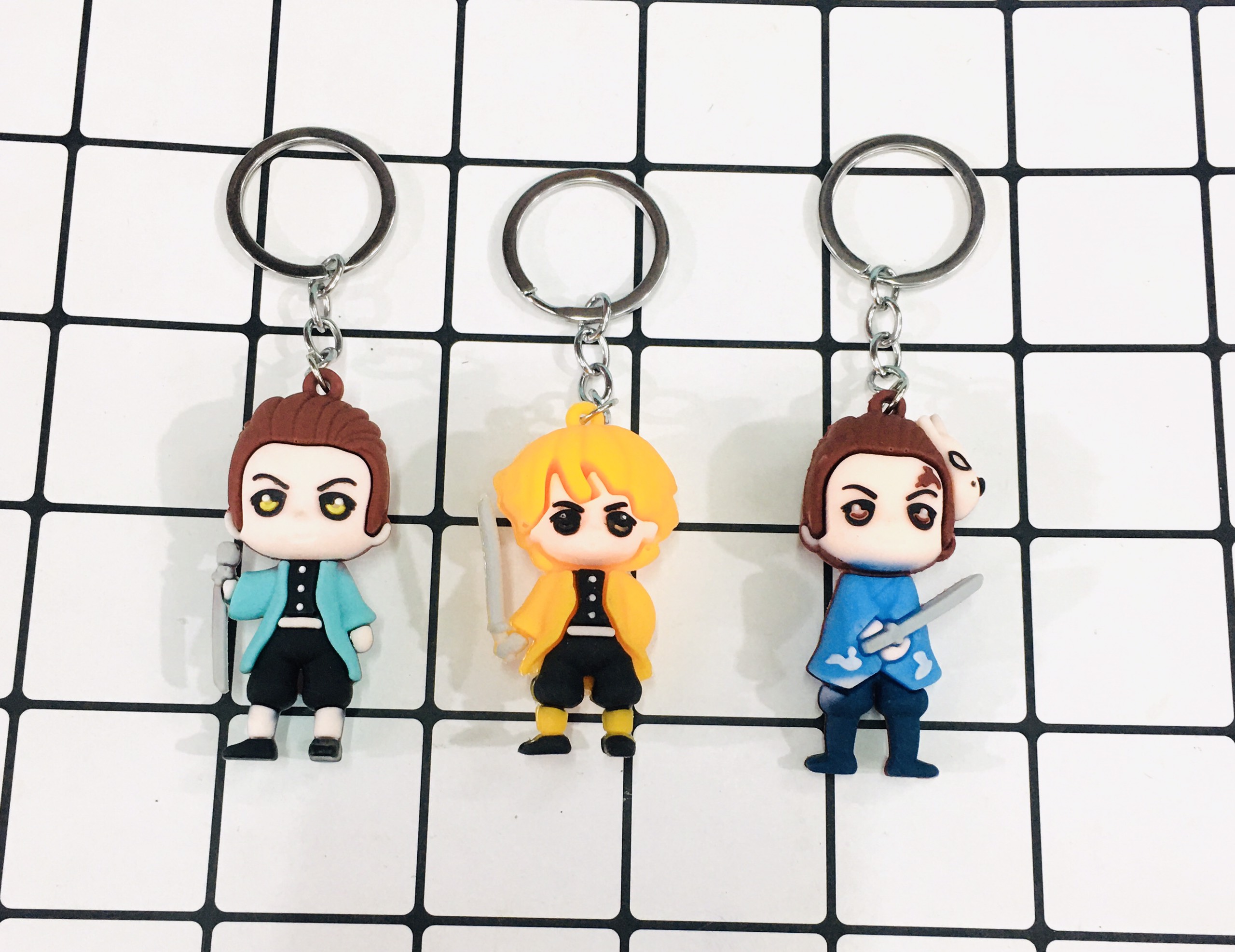 Set 3 móc khóa tượng Thanh gươm diệt quỷ Kimetsu No Yaiba