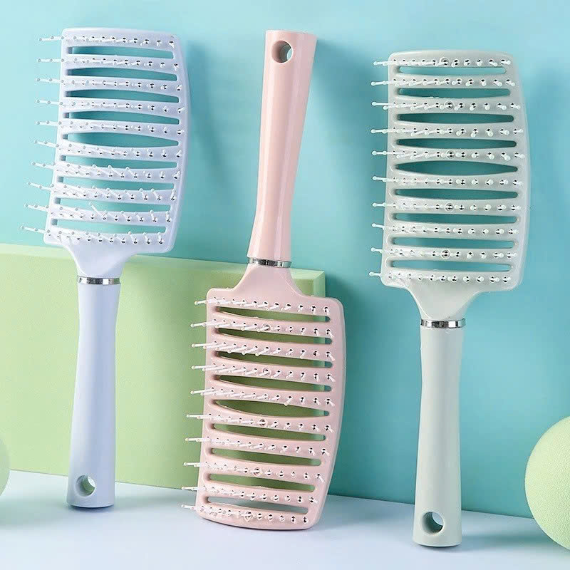 Combo 2 Lược Bán Nguyệt Chải Tóc Gỡ Rối Đa Năng-Lược Chải Làm Tạo Phồng Chân Tóc Lược Massage Đầu Mini (Màu ngẫu nhiên)
