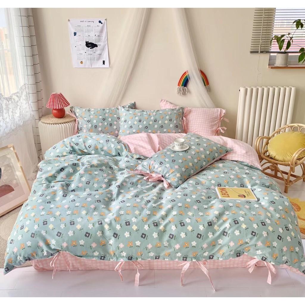 Bô Chăn ga Cotton thắt nơ mẫu mới - Hàng nhập khẩu 100% Cotton
