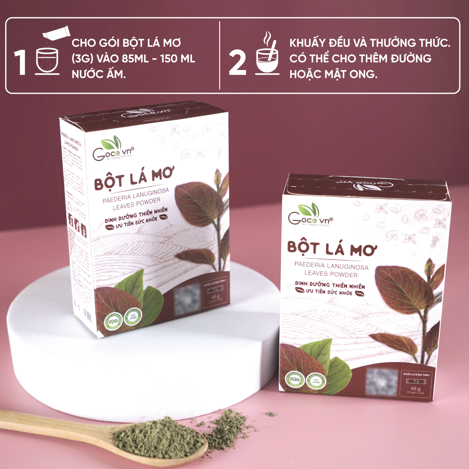 Bột lá mơ nguyên chất Goce - 45g ST