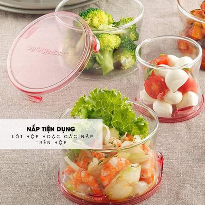 Hộp thuỷ tinh tròn chịu nhiệt 240ml đến 1.3 lit -Made in Thailan