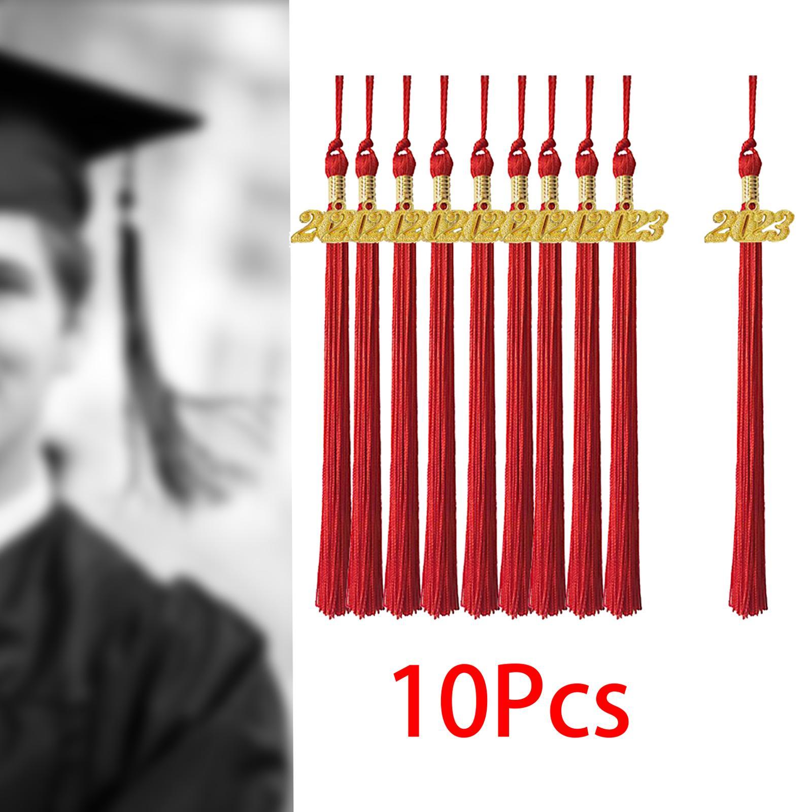 10Pcs 2023 Graduation Cap Tassels Single Color 15 inch for Party Accessories