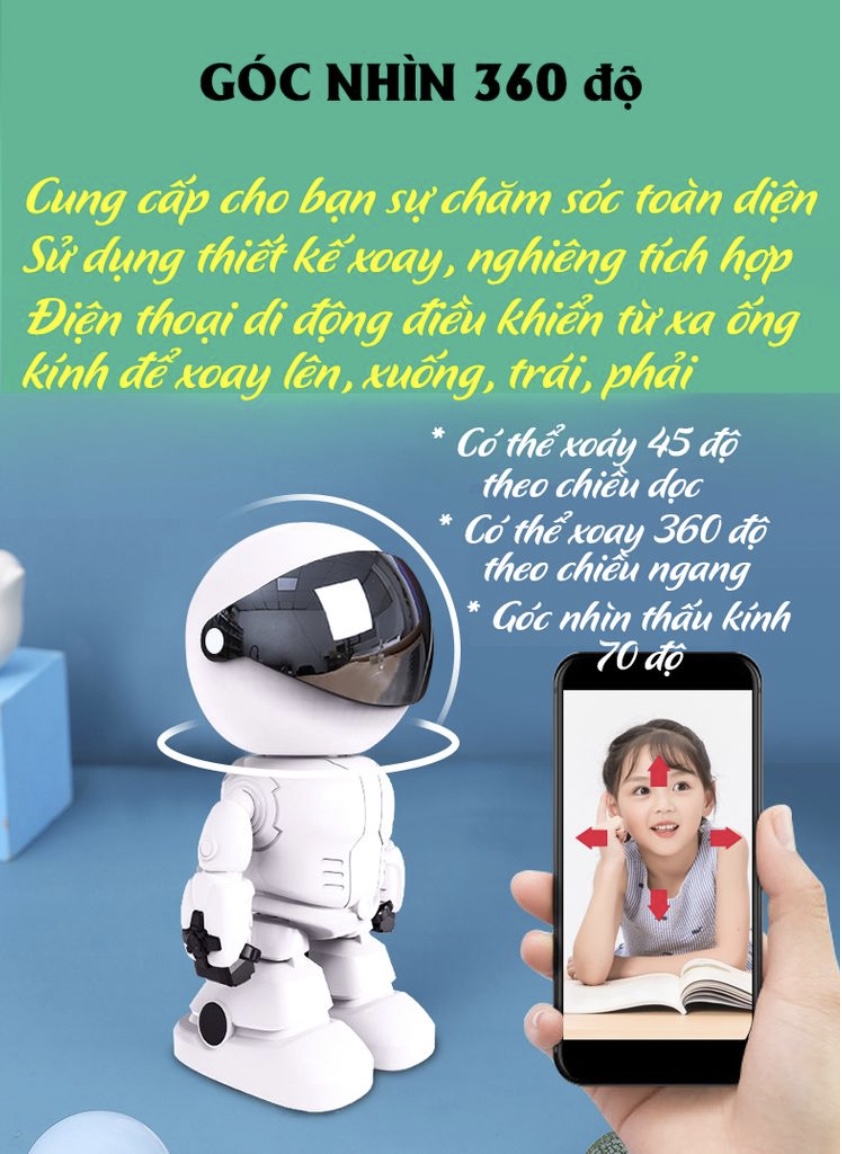 Camera mô hình robot đàm thoại 2 chiều 1080p