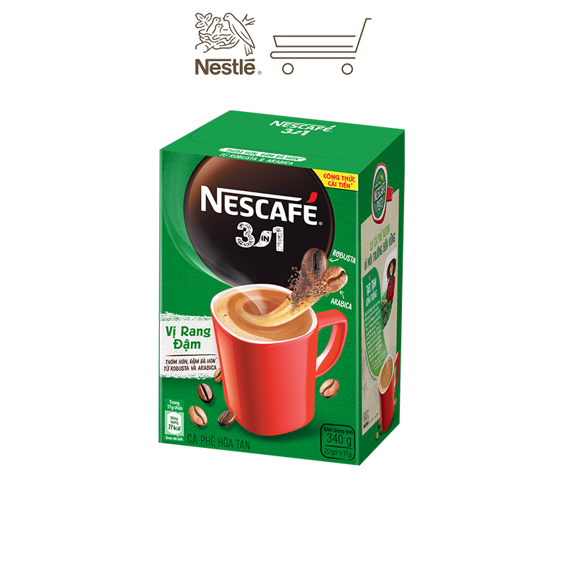 Combo 3 hộp cà phê NESCAFÉ 3IN1 VỊ RANG ĐẬM - công thức cải tiến (Hộp 20 gói x 16g)