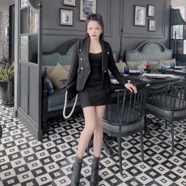 Áo dạ nhũ cổ vest A2223 - DOLCE VIVA COLLECTION