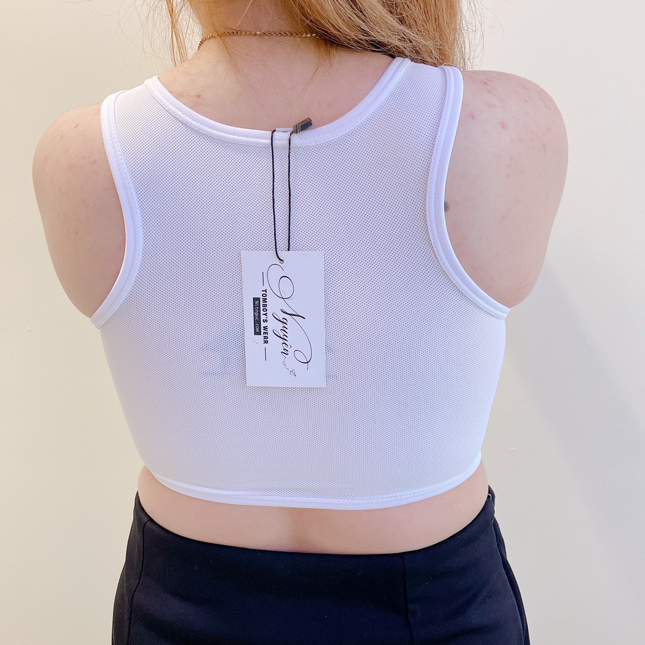 Áo Nịt Ngực Tomboy Lưới Mỏng 4D Thoáng Khí Thể Thao Ba Lỗ Thun Trơn Gen Thun Có Viền Móc Cài Hông Bigsize Nguyễn Nguyên