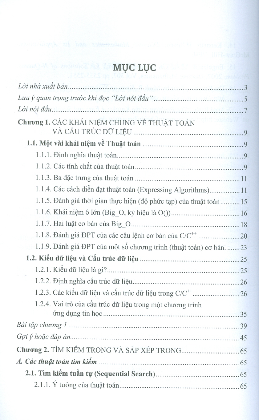 Cấu Trúc Dữ Liệu Và Thuật Toán (Phân Tích Và Cài Đặt Trên C/C++) - Tập 1