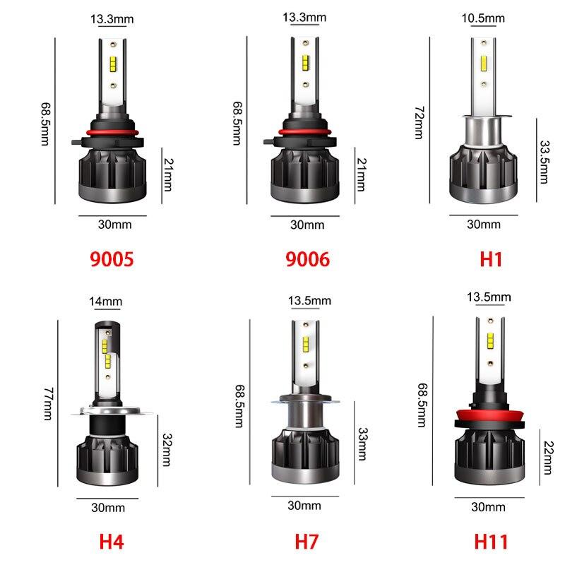 Đèn Led Siêu Sáng 12v H1 H4 H7 H11 Led 9005 9006 6000k