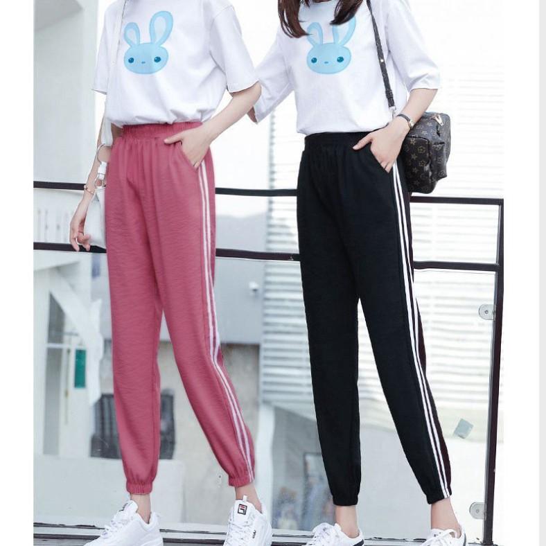 Bộ Jogger Line Phối Thun Unisex Thỏ Xanh S29