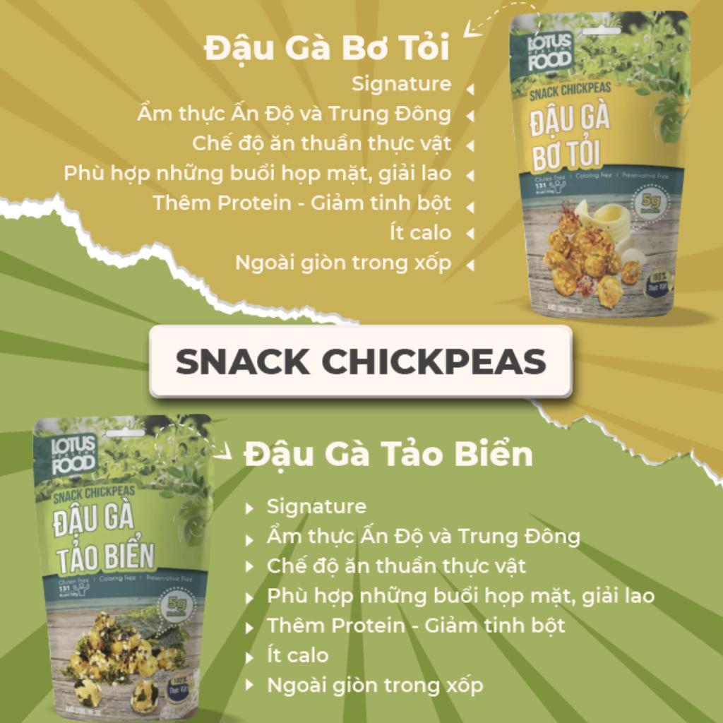 Đậu gà hữu cơ sấy giòn LOTUS HFC 30g bơ tỏi, snack đậu gà ăn vặt bổ dưỡng tốt cho sức khỏe