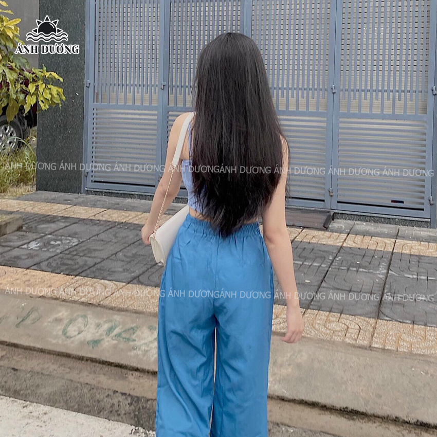 Set áo 2 dây croptop và quần ống rộng nữ lưng cao Ánh Dương Clothing M127, set đồ nữ cá tính