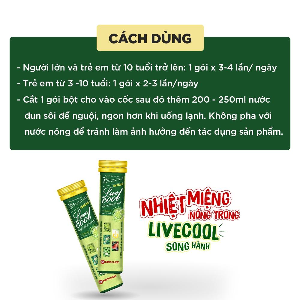 Viên sủi thanh nhiệt Livecool- Hương chanh  giảm nhiệt miệng nóng trong, mát gan, tăng sức đề kháng- Hộp 16 viên