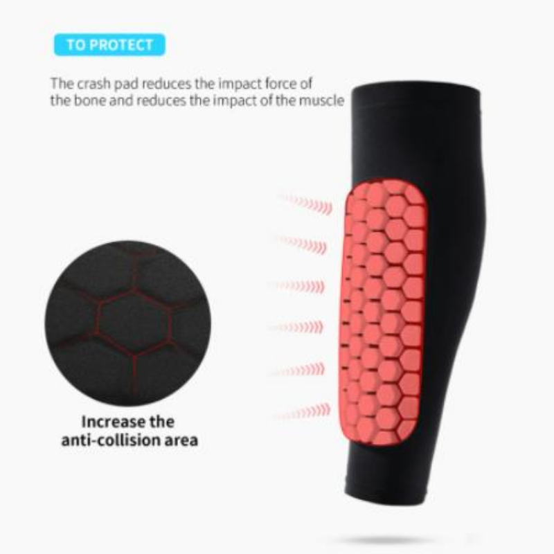1 PC tổ ong bóng đá shin bảo vệ khiên bóng đá Color: 1 PC Black Size: XL