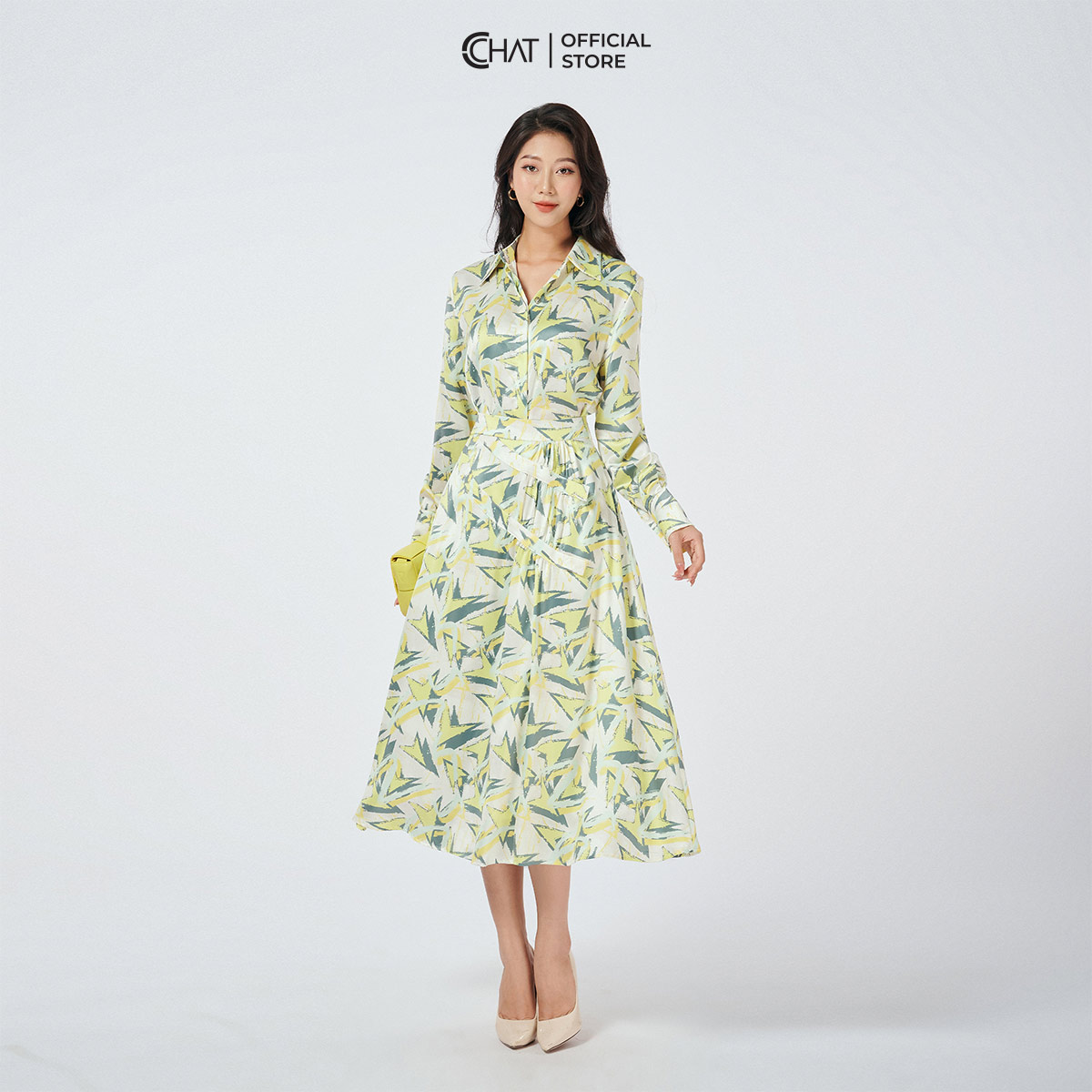 Set Đồ Nữ CCHAT Chấn Váy Nhúm Kiểu Chất Lụa Cao Cấp Phong Cách Trẻ Trung 12BDL5002XT