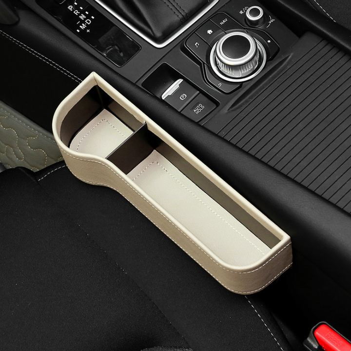 Khay để đồ khe ghế ô tô các bên ghê lái và ghế phụ - 2 màu: Đen và Kem - Mã: DC-SBK468