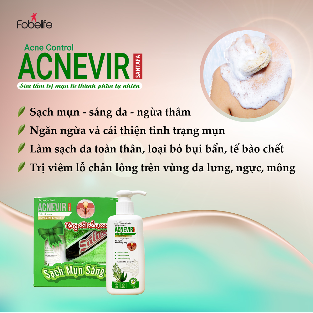 Sữa Tắm Chuyên Biệt Cho Mụn Lưng Mông Ngực Acnevir ( Chai 210ml )