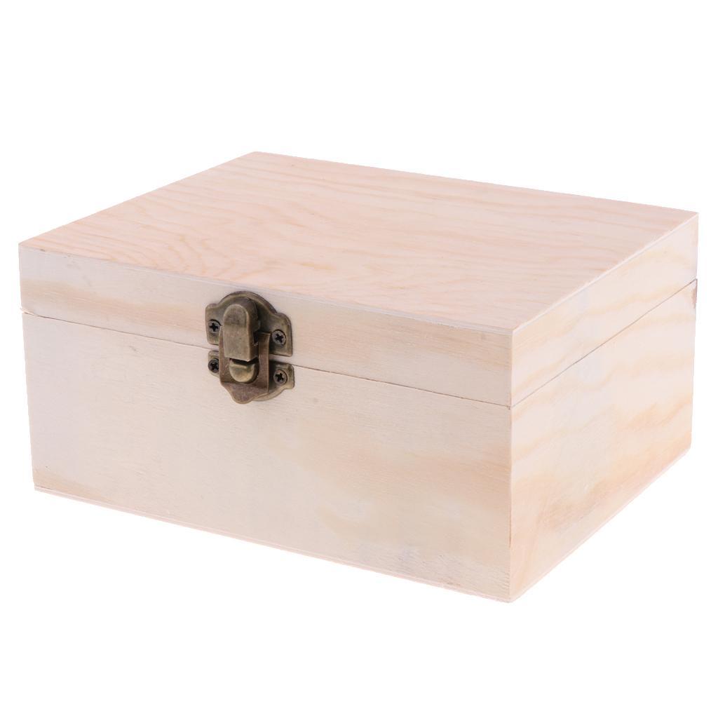 Rectangle Wood Box Jewelry Case Wedding Gift Makeup Cosmetic Earrings Ring Desk Rangement Make Up Wooden Organizer with Mirror - 2 Layers