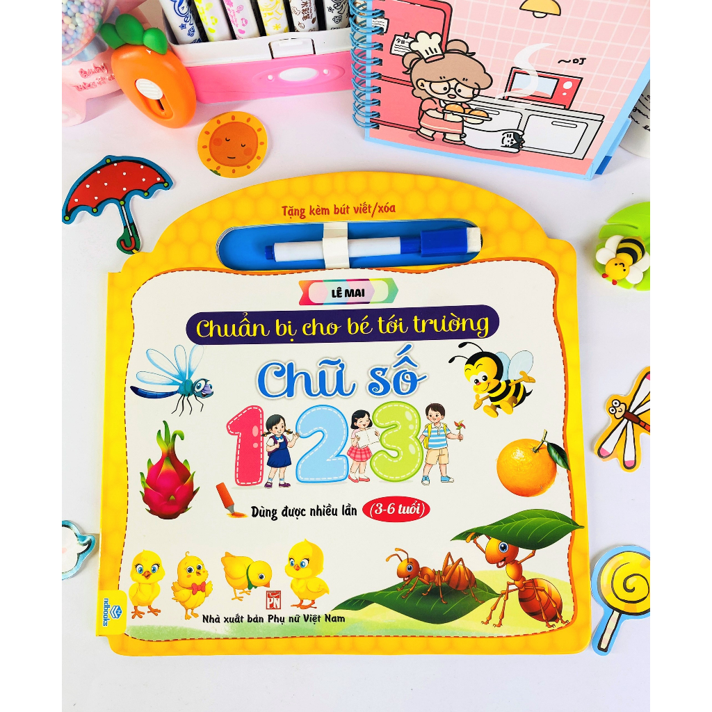 Sách - Bộ 3 cuốn Chuẩn Bị Cho Bé Tới Trường Chữ Cái và chữ số (3-6 tuổi) - Ndbooks