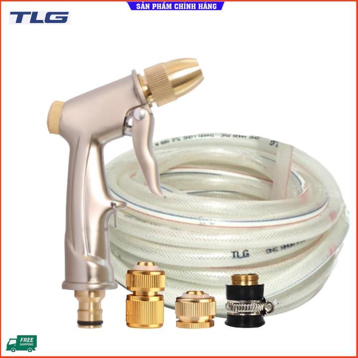 Rửa xe tưới cây Bộ dây và vòi xịt tăng áp lực nước 300% loại 30m cút đồng,nối đồng 206701-1