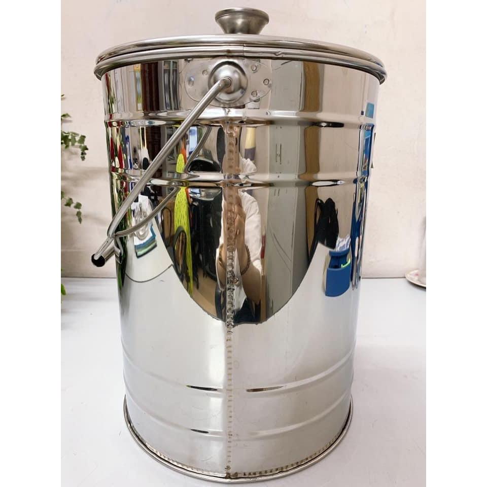 Bình đựng nước sữa, nước, thực phẩm inox 304 10 lít,15 lít, 20lít ko vòi ,Xô inox có nắp đậy
