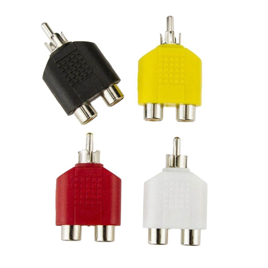 2X RCA Y Splitter Video Plug Converter Male to Female Cable Adapter