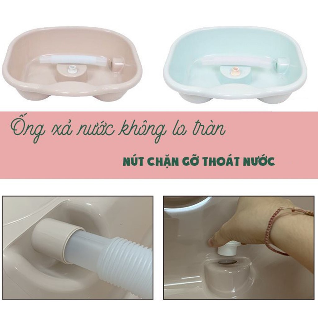 Chậu Gội Đầu Tại Gường Cho Người Già , Bà Bầu , Trẻ Nhỏ Nhựa Việt Nhật , Chậu Gội Đầu Nhựa Nguyên Sinh Đảm Bảo An Toàn Cho Bà Bầu Và Trẻ Em - Hàng Việt Nam ( Tặng kèm 5 khăn lau pakasa)