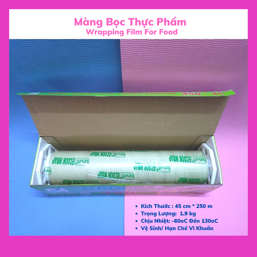 Combo 2 Hộp Màng bọc thực phẩm loại có thanh cắt tiện lợi - Loại To - Dùng cho Siêu Thị, Nhà Hàng - 30 CM * 500 M  / Set 2  Boxes Of Wrapping Film For Food - Large Size For Restaurant or Suppermarket - 30C M * 500 M