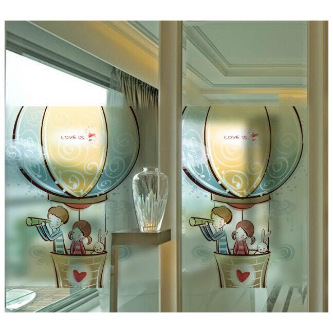 Decal trang trí kính cao cấp mẫu khinh khí cầu