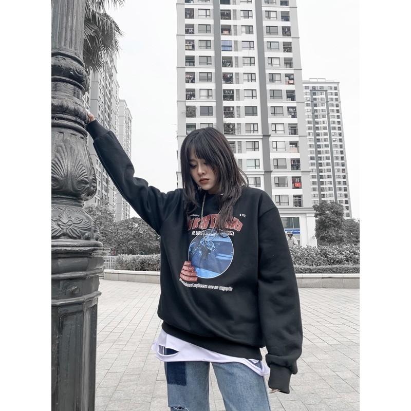 Áo sweater nỉ SKATEBOARD nỉ bông dày dặn