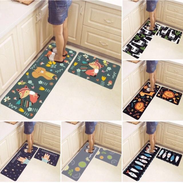 Bộ 02 Thảm Nhà Bếp 3D Trang Trí Sang Trọng