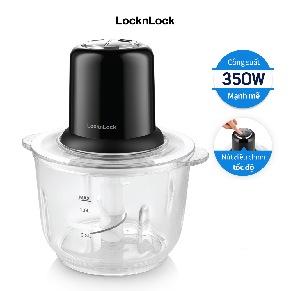 Máy xay thịt LocknLock - One Touch Meat Chopper - EJM116BLK (350W- 2L) - Màu đen - Hàng chính hãng