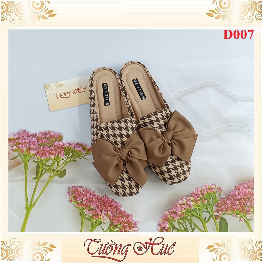 Dép Sục Nữ Họa Tiết Đính Nơ - Hàng Quảng Châu - D007