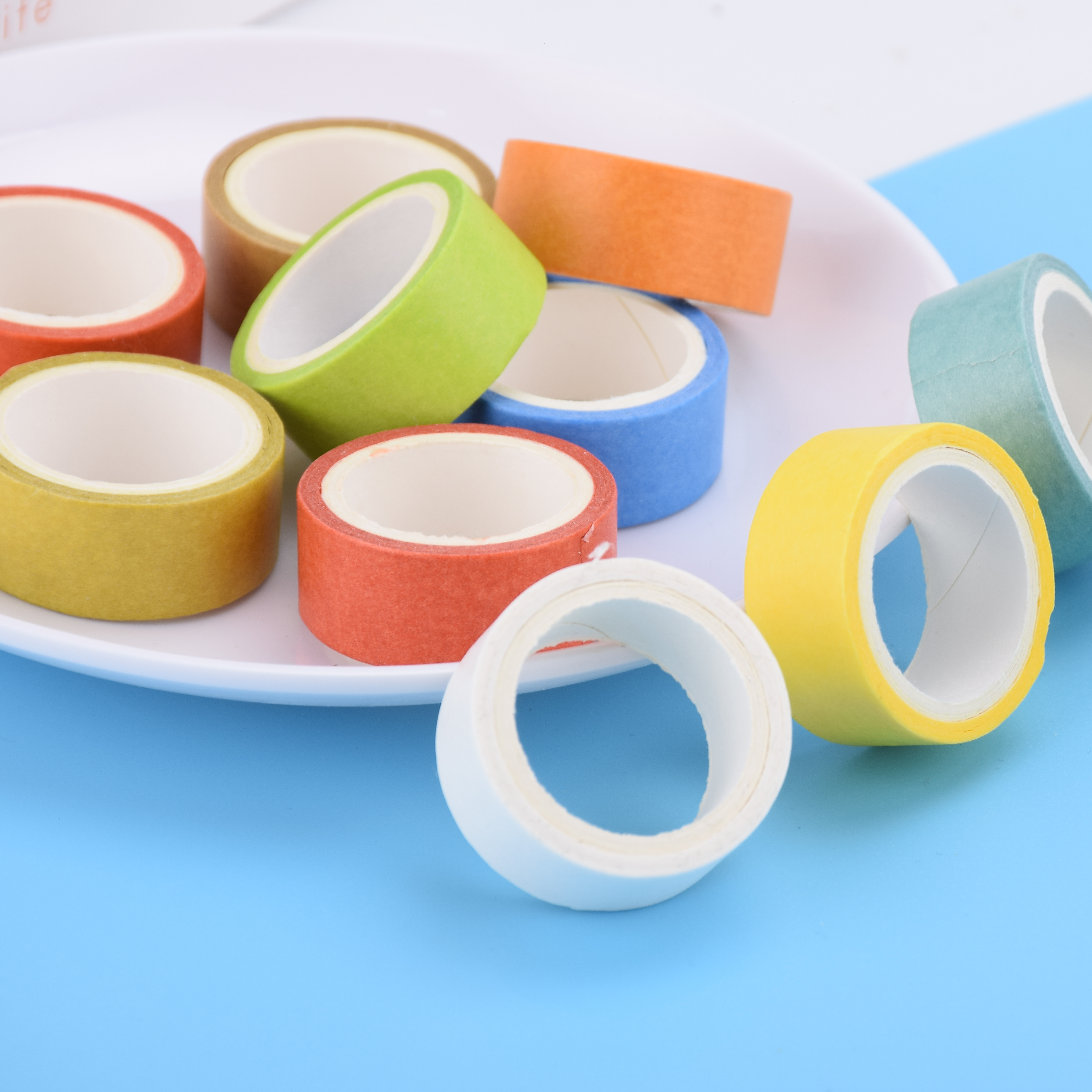 Combo 3 Cuộn Băng Keo Trang Trí Washi Tape Rainbow Màu Ngẫu Nhiên Khác Nhau 3.5cm x 1.5cm - Giao Ngẫu Nhiên Theo Nhóm Màu