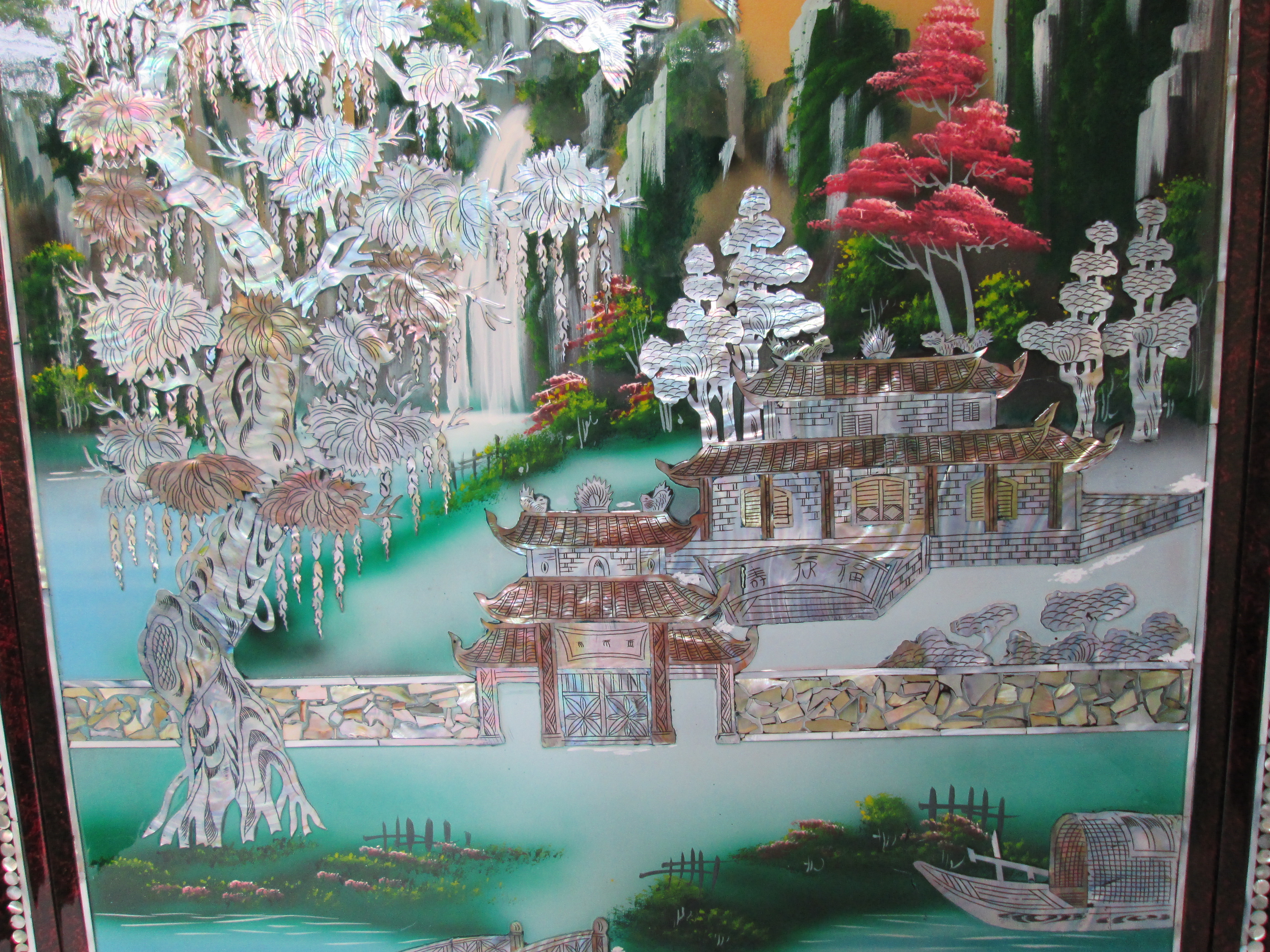 LIỄN THỜ GIA TIÊN - CỬU HUYỀN THẤT TỔ - CÂY ĐA BẾN NƯỚC SÂN ĐÌNH - TRANH MẪU ĐẸP - BỘ 3 TẤM - KÍCH THƯỚC 106x106 CM