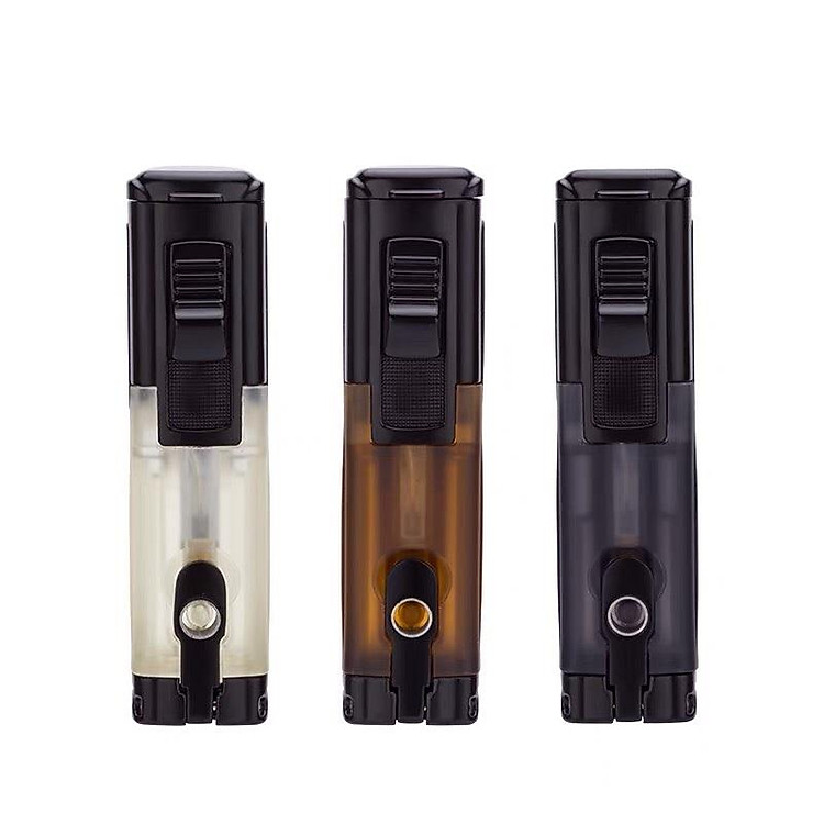 Vỏ Hột Quẹt Bật Lửa khò 3 tia nhìn rõ dung lượng gas kèm đục lỗ Lubinski SK44