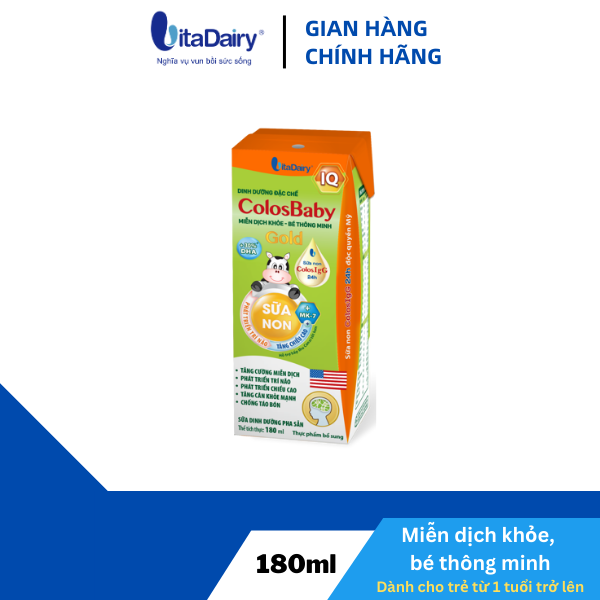 SBPS ColosBaby IQ Gold giúp bé phát triển trí não, miễn dịch khỏe, phát triển toàn diện /lốc 4 hộp 180ml - VitaDairy