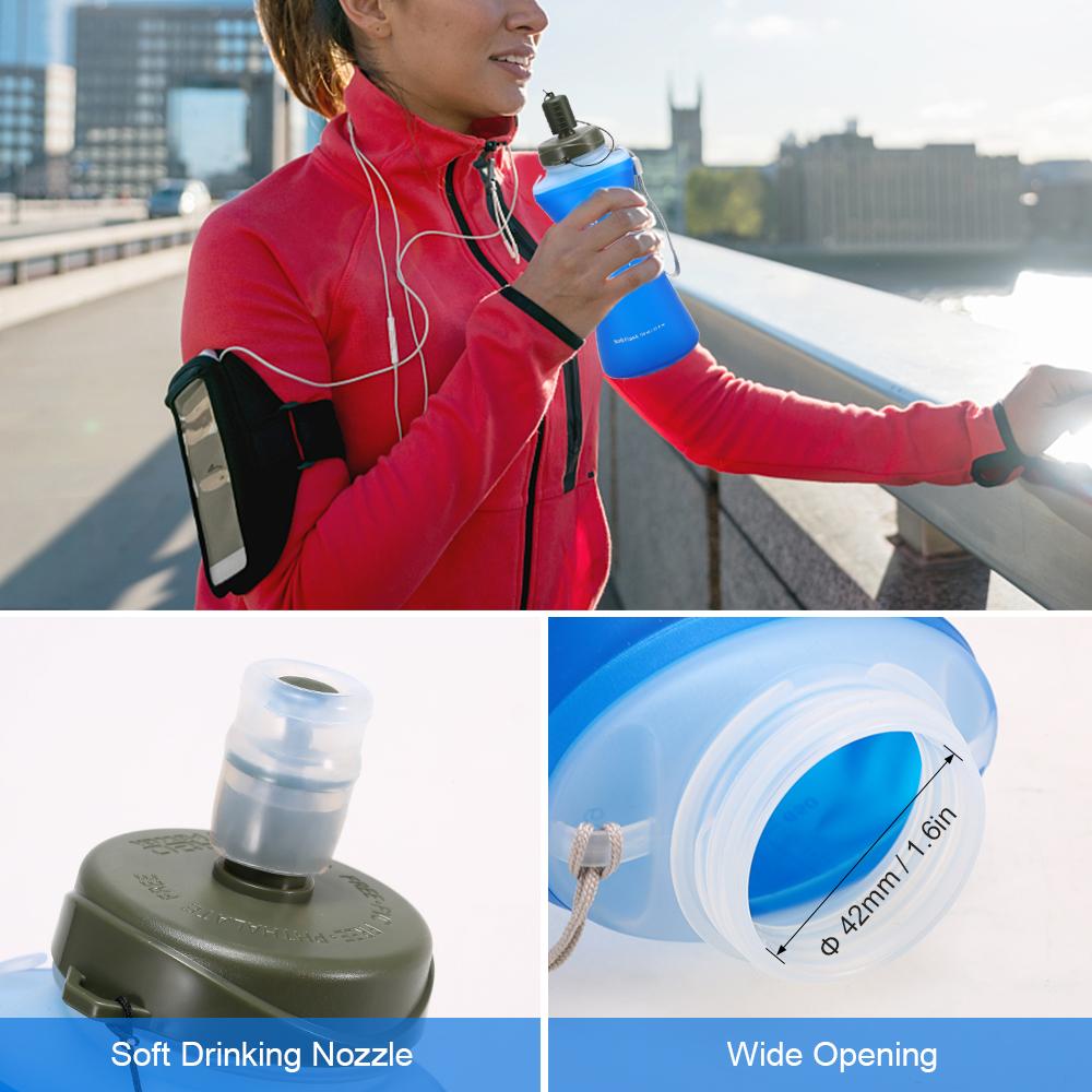 2 bình nước 750ml siêu nhẹ, giữ ẩm, mềm cho cắm trại ngoài trời