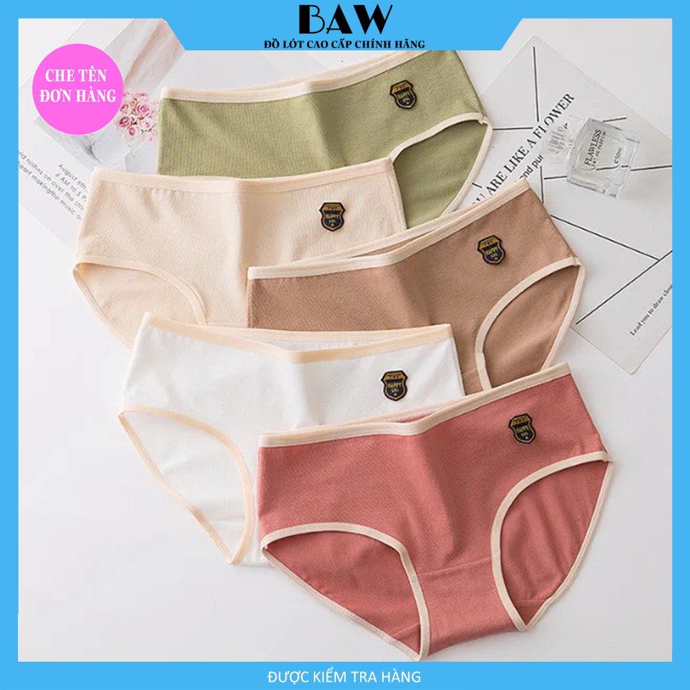 Bộ 5 Quần Lót Cotton dễ thương mềm mại tôn dáng, Hàng xuất nhập thương hiệu Baw mẫu QLN01