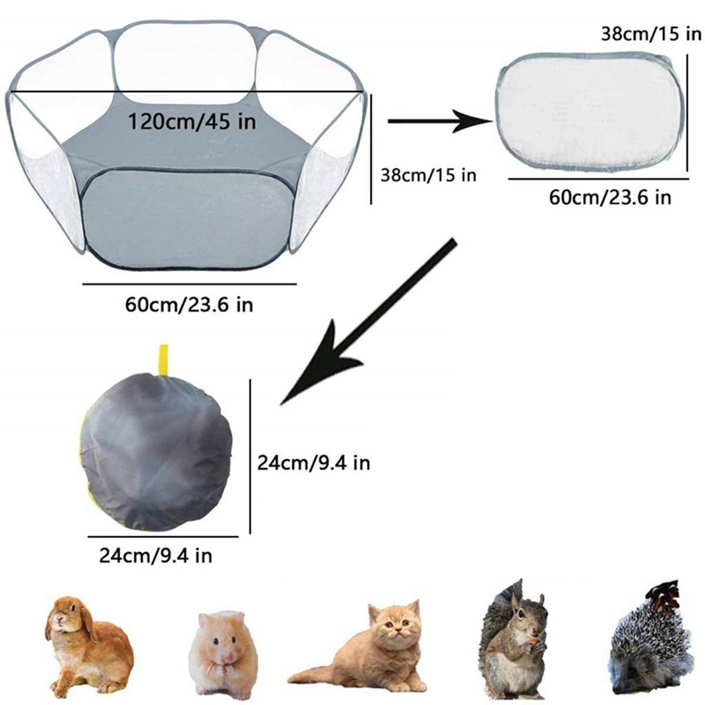 3Pcs Breathable Foldable Small Pet Playpen Cage Tent Fence for Reptiles